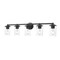 Z-Lite Thayer Vanity, 5-Light, 39 In.W x 5.75 In.L x 8.75 In.H, Matte Black/Clear 742-5V-MB - alternate 1